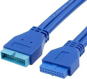 USB 3.0 Motherboard 20 Pin Header Extension Adapter Cable, USB 20-pin Connector Male to Female USB3 Extender Cable-1.64FT