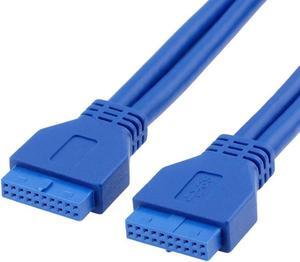 USB 3.0 Motherboard 20 Pin Header Extension Adapter Cable, USB 20-pin Connector Female to Female USB3 Extender Cable-1.64FT