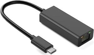 USB-C to Network Adapter, USB 2.0 Type-C to 10/100 Mbps Fast RJ45 Ethernet LAN Network Card (REALTEK RTL8152 chipset, Macbook, Chromebook, Windows 8.1 and More, Plug and Play)