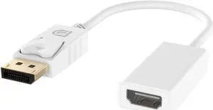 Gold Plated DisplayPort to HDMI-compatible Passive Converter - DP to HDMI-compatible Adapter - 1920x1080p - White