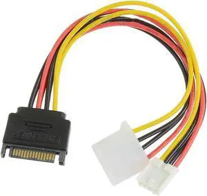SATA to 4Pin Power Splitter Cable - SATA to IDE LP4 and Floppy Drive Molex SP4 4-pin Female Adpater Y Cable - 8 Inches