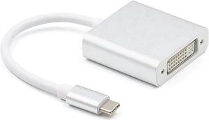 USB C TO DVI-D Adapter - USB 3.1 Type C (USB-C) to DVI 1920x1080p Adapter (Thunderbolt 3), DP Alt Mode Converter w/ Aluminium Case for 2017 MacBook Pro/Yoga 920 - Silver