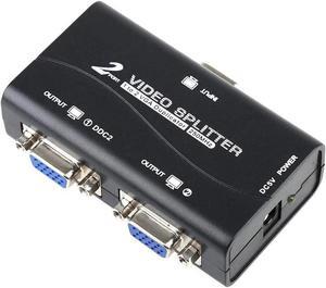 1X2 VGA Splitter 1 In 2 Out,2 Ports 250MHz VGA Splitter HUB Support 1920x1440@60Hz Resolution
