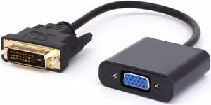 25CM Active Dual link DVI-D(24+1) Male to VGA Female M/F Video Cable Adapter Digital to Analog Converter(DAC)- 1920x1080 25CM Active Dual link DVI-D(24+1) Male to VGA Female M/F Video Cable Adapter Digital to Analog Converter(DAC)- 1920x1080