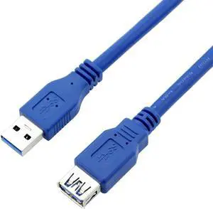 USB Extension Cable,USB 3.0 Extension Cable/USB 3 A-Male to A-Female Cable in Blue, 0.3m/1FT