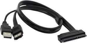 Vszerda USB Powered eSATA Data to 2.5'' Hard Disk Drive SATA 22Pin SSD Adapter Cable for Laptop PC - 1.64FT