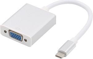 USB C TO VGA Adapter - USB 3.1 Type C (USB-C) to VGA 1080p Adapter (Thunderbolt 3), DP Alt Mode Converter w/ Aluminium Case for 2017 MacBook Pro/Yoga 920 - Silver