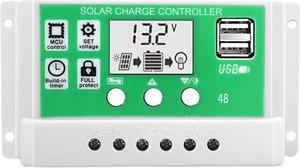 30A 12V 24V Solar Charge Controller Lithium Battery LCD Display USB Charged Solar Panel Charger
