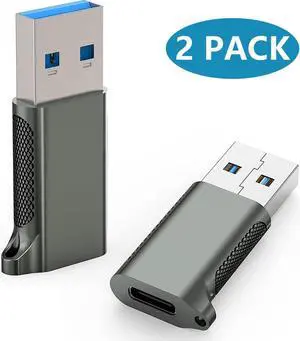 2 PACK USB C Female to USB A Male Adapter 3.1 Gen 2 - True 10Gbps Type C to USB Converter Support Charging, Audio, Data Transfer USB A to USB-C Adapter