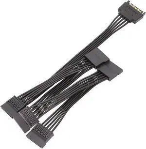 Vszerda 15 Pin SATA Power Extension Hard Drive Cable 1 Male to 5 Female Splitter Adapter 24-inch(60CM)