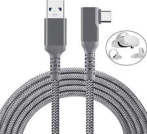 16.4Feet 5M VR Link Cable Compatible for Oculus Quest 2, USB 3.0 to USB Type C High Speed Data Transfer and Fast Charging USB Type C 3.2 Gen1 Cable for Quest2 VR Headset and Gaming PC (16.4ft/5M)