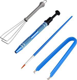 Mechanical Keyboard Switch Puller Set, Keycap Remover Kit Keyboard Cleaner Tool Including Keycap Puller, Switch Clamp, Stem Holder, Lube Pen-Easy to Pull (Blue)