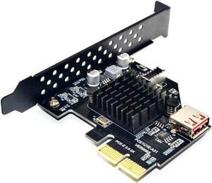 PCI-E to Type E Express Card, USB 3.1 Front Type-E Expansion Card PCI-E 2X Interface, USB 3.1 GEN2 10Gbps Type-E 20PIN Expansion Card for Desktop PCS (ASM3142)