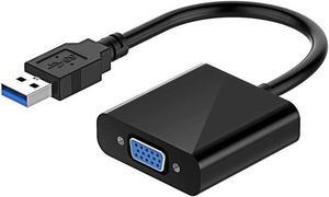 High Speed USB 3.0 to VGA Adapter Converter, Multi-Monitor Adapter Male to Female Converter,Support Full HD 1080p-Windows 10/8.1/8/7 PC Laptop Monitor Projector HDTV(No CD Driver Needed) -Black