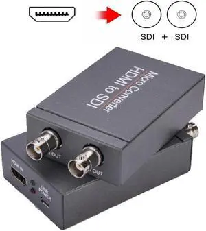 Vszerda HDMI to SDI Converter,HDMI to SDI Adapter 1080P HDMI in to Two SDI Output SD-SDI HD-SDI 3G-SDI Video Converter Adapter for SDI Monitor HDTV
