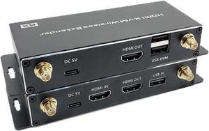 Vszerda 4K Wireless HDMI KVM Extender ( Transmitter and Receiver Kit), 1080P Fully HD Wireless HDMI Kit Effortless Plug and Play Supports 656FT/200M for TV DVR Laptop PS5 Switch DSLR Camera Projector