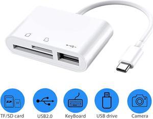 SD Card Reader, 3 in 1 USB C to USB Camera Connection Kit SD/Micro SD Card Reader, USB C to USB2.0 Female OTG Adapter for New iPad Pro 11"/12.9" 2018, Mac-Book Pro and More UBC C Device