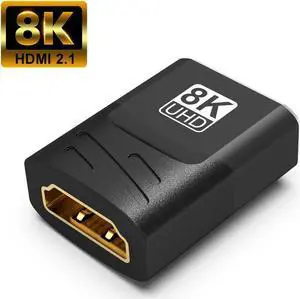 Vszerda 2 Pack 8K HDMI Coupler Female to Female HDMI Adapter Gold Plated High Speed HDMI Double Female Connector Support 8K 3D 4K 1080P HDMI Cable Extender for TV Stick Roku Stick Chromecast Xbox  PS4