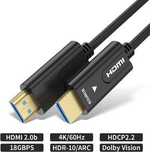 Optical Fiber HDMI Cable 2.0b Ultra-HD 4K 60Hz HDMI Fiber Optic HDR 4:4:4 Lossless amplifier 1m-100m Cable HDMI Support 18Gbps ARC,Dolby Vision, 3D,HDCP2.2,4:4:4(10M,33ft)