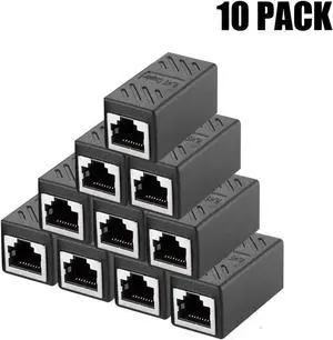RJ45 Coupler, Ethernet Coupler, Ethernet Cable Extender Adapter, Ethernet Coupler for Cat 7 Cat6 Cat5 Cat5e Ethernet Cable Coupler Network Coupler, Female to Female (10 Pack)