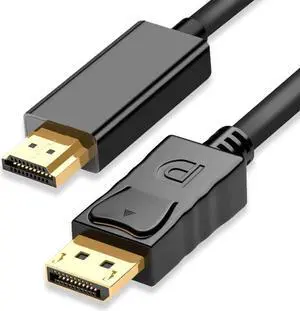 DisplayPort to HDMI 6 Feet Cable, DP to HDMI Male to Male Adapter 1080P HD Gold-Plated Cord Compatible with  HP,  and Other Brand