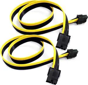 PCIe 8 pin Extension  8 pin Female to 8(6+2) pin Male PCI Express Power Extension Cable 25 inches (2 Pack)
