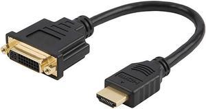 HDMI to DVI Cable 2Pack 05 Feet HDMI Male to DVI24+1 Female Adapter Cable Gold Plated HDTV to DVI Cable Support 1080P3D 15CM Black