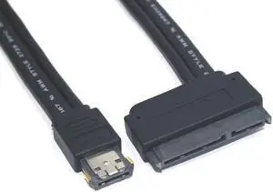 100cm Power eSATA (esata+usb) 12V+5V to 2.5 SATA 22pin cable,power supply cable