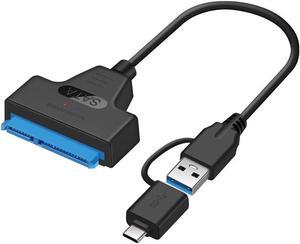 SATA to USB 3.0 Cable 2 in1 Sata to USB Adapter for 2.5" HDD & SSD Hard Drive Reader-External Hard Drive Converter Data Transfer Support UASP