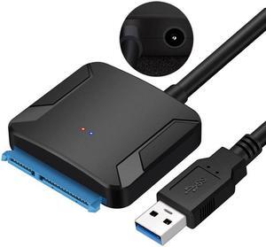 USB 3.0 to SATA Adapter Cable for 2.5" 3.5" SSD/HDD Drives, SATA to USB 3.0 External Converter 22 pin Hard Drive Connector [Support 3.5 inch HDD, NOT Include 12V 2A Power Adapter]