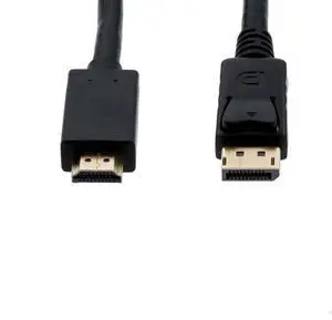 (15 Feet) Ultra HD Displayport 1.2 Male to HDMI Male 28AWG 4K@30Hz w/Audio Output and Gold Connectors