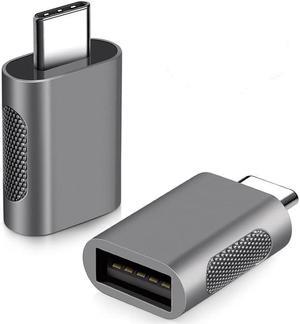 USB C to USB Adapter Pack of 2 USB C Male to USB3 Female Adapter Compatible with MacBook Pro 2021 iMac iPad Mini 6/Pro MacBook Air 2022 and Other Type C or Thunderbolt 4/3 Devices - Space Grey