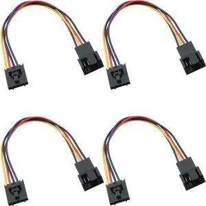 Fan Adapter Cable 4PCS 17.5cm/6.89inch 5 Pin to 4 Pin Fan Connector Converter Jack CPU Cooling Fan Extension Cable Wire