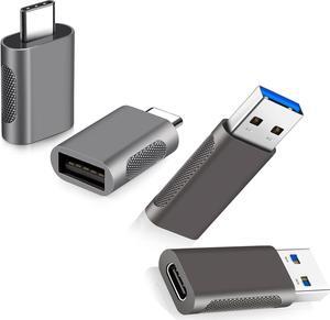 Pack of 4 USB C to USB Adapters 2*USB-C to USB-A & 2*USB-A to USB-C Female Adapter Speed Data Transfer & Fast Charging for iPhone/PC//iPad/Laptop/etc USB to USB C Adapter (Pack of 4)