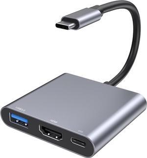 USB C to HDMI Adapter USB C Digital AV Multiport Adapter USB Type C Converter to 4K HDMI USB 3.0 100W PD for MacBook Pro/Air iPad Pro Chromebook HP etc