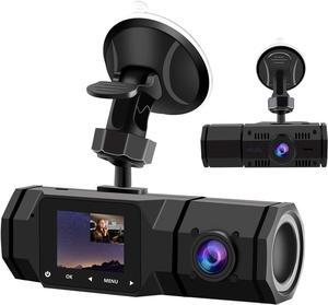 Upgraded Dual Dash Cam, FHD 1080P Front and Interior Dual Dash Cameras IR Night Vision Dashcam for Car/ Taxi Loop-Recording, G-Sensor& Parking Mode