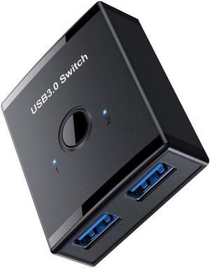 KVM USB 3.0 Bidirectional Switch Selector 2 to 1 PCs Sharing or 1 to 2 Hub for Keyboard Mouse Scanner Printer