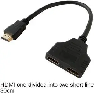 1PC HDMI-compatible 2 Dual Port Y Splitter HD 1080P V1.4 Male To Double Female Adapter Cable 1 In 2 Out Converter Connect Cable