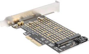 M.2 NVME to PCIE Adapter M+B Key NGFF SSD to PCI-E 3.0 X4 SATA for Expansion Card Household Computer Accessories
