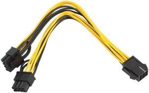 20CM PCI-E 6-pin To Dual 6+2-pin (6-pin/8-pin) Power Splitter Cable Graphics Card PCIE PCI Express 6Pin To Dual 8Pin Power Cable