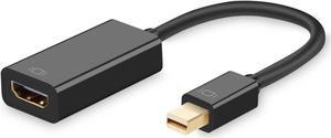 Mini DisplayPort (Thunderbolt 2) to HDMI Adapter with Support for 4K [Gold Plated] 4K Thunderbolt to HDMI Converter Male to Female Adaptor for MacBook Air, iMac, MacBook Pro,Surface Dock- Black