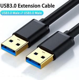 USB 3.0 A to A Male Cable 1.64FT,USB 3.0 to USB 3.0 Cable [Never Rupture] USB Male to Male Cable Double End USB Cord Compatible with Hard Drive Enclosures, DVD Player, Laptop Cool