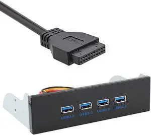 Motherboard 20Pin Connector Cable for 5.25" CD-ROM Bay to USB 3.0 HUB 4 Ports Front Panel