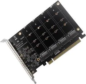 PCIE 4-Port M.2 NVEM SSD Expansion Card Computer Motherboard Solid State Drive Expansion Card