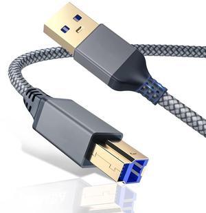 USB 30 Cable A Male to B Male 2Pack 6ft long USB 3 Cable braided USB 30 A to B Cable Cord White