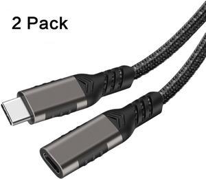 USB C Extension Cable, 6.6FT/2M USB 3.2 Gen2 10Gbps Type C Male to C Female Extender Cable, Nylon Braided USB-C Extension Cord Compatible Mac Book Air/Pro, USB C Hub, Switch