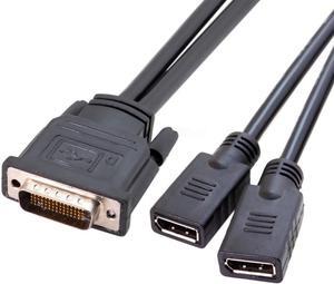 Dpisplayport DP Dual to DMS-59Pin Cable DMS-59Pin Male to Dual DP Displayport Female Splitter Cord for PC Graphics Card  25cm