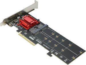 Dual NVMe PCIe Adapter, M.2 NVMe SSD to PCI-e 3.1 x8/x16 Card Support M.2 (M Key) NVMe SSD 22110/2280/2260/2242/2230