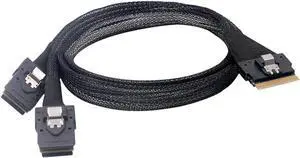 PCI-E Ultraport Slimline SAS Slim 4.0 SFF-8654 8i 74pin to Dual SFF-8087 Mini SAS Cable PCI-Express 100 cm