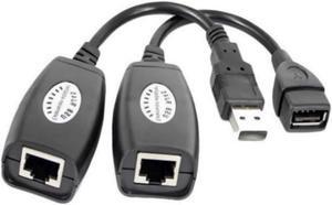 Cable Computer RJ45 Cable USB Extension Extender Adapter Up To 150ft Using CAT5 RJ45 LAN Cable